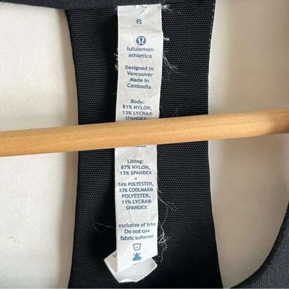 Lululemon Scoop Neck Tank Size 8 Black Stripes Galore / Black - Picture 9 of 9